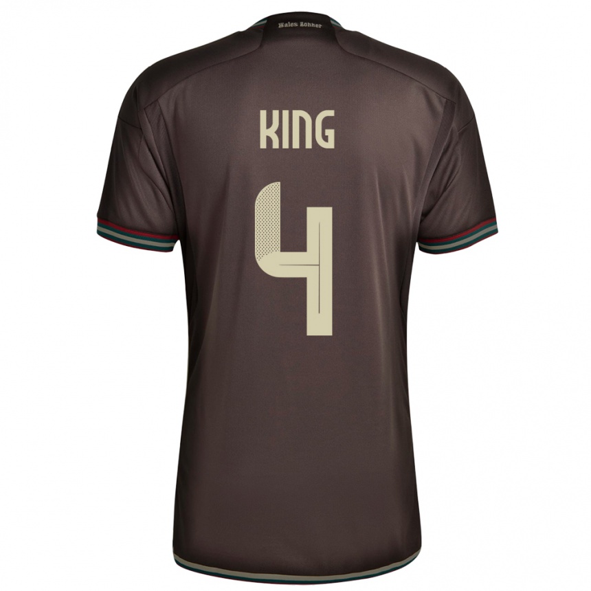 Kids Football Jamaica Richard King #4 Night Brown Away Jersey 24-26 T-Shirt Za