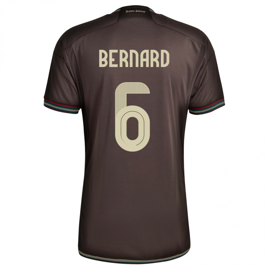 Kids Football Jamaica Di'shon Bernard #6 Night Brown Away Jersey 24-26 T-Shirt Za