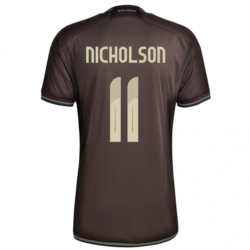 Kids Football Jamaica Shamar Nicholson #11 Night Brown Away Jersey 24-26 T-Shirt Za