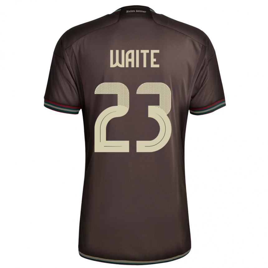 Kids Football Jamaica Jahmali Waite #23 Night Brown Away Jersey 24-26 T-Shirt Za