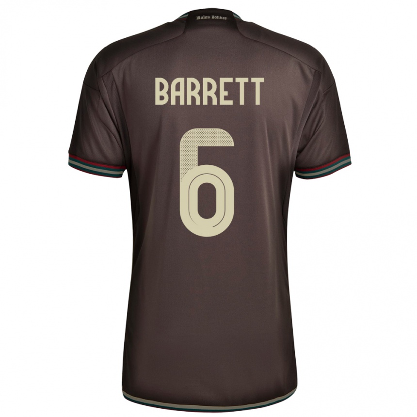 Kids Football Jamaica Ronaldo Barrett #6 Night Brown Away Jersey 24-26 T-Shirt Za