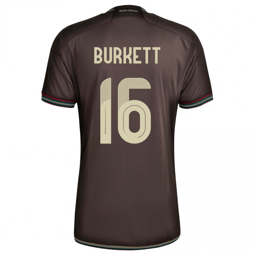 Kids Football Jamaica Brian Burkett #16 Night Brown Away Jersey 24-26 T-Shirt Za