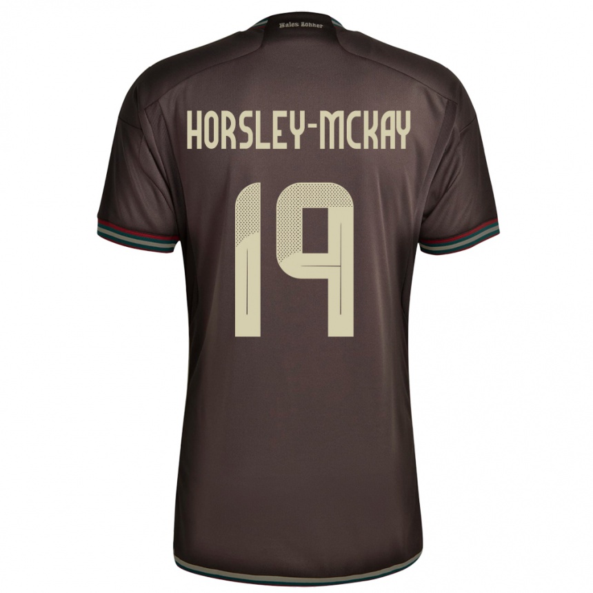 Kids Football Jamaica Kyron Horsley-Mckay #19 Night Brown Away Jersey 24-26 T-Shirt Za