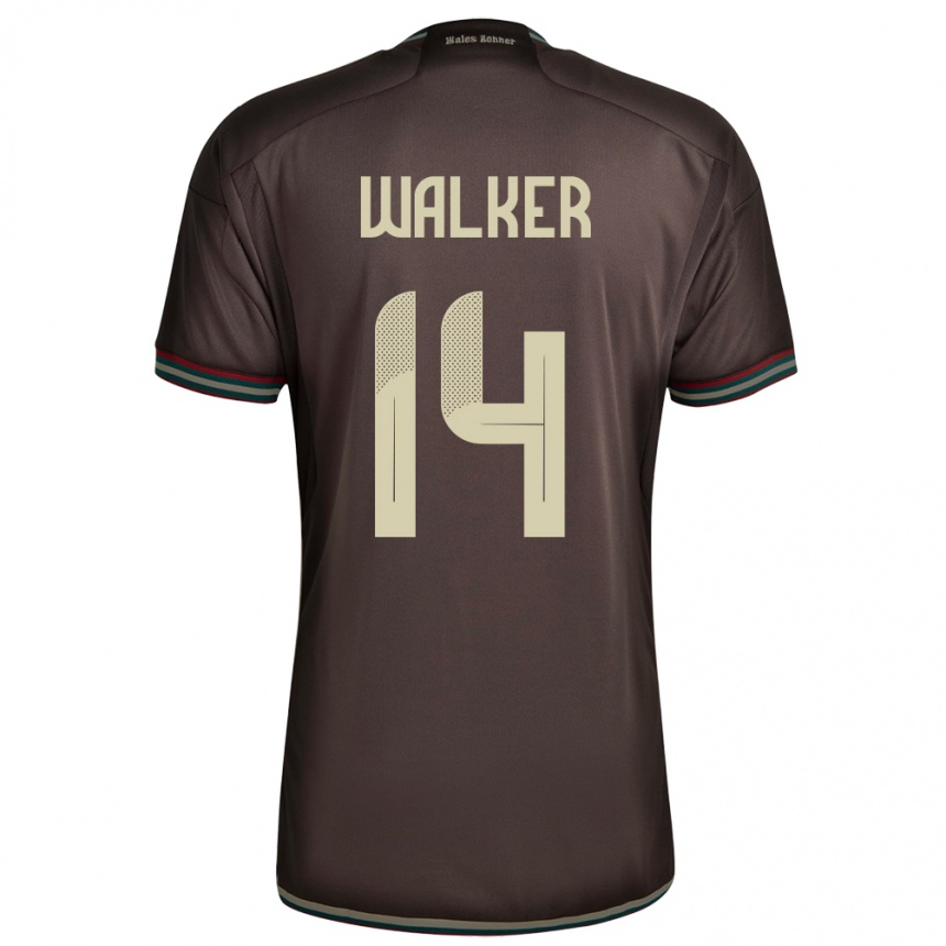 Kids Football Jamaica Ricshya Walker #14 Night Brown Away Jersey 24-26 T-Shirt Za