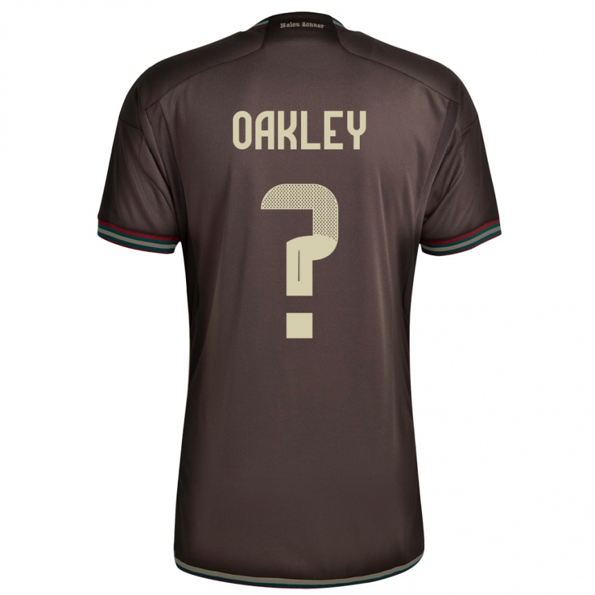 Kids Football Jamaica Katie Oakley #0 Night Brown Away Jersey 24-26 T-Shirt Za