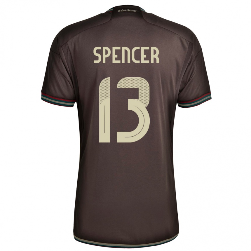 Kids Football Jamaica Rebecca Spencer #13 Night Brown Away Jersey 24-26 T-Shirt Za