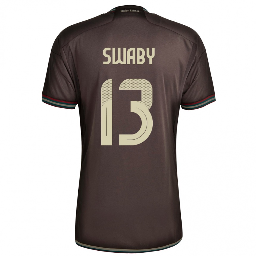 Kids Football Jamaica Allyson Swaby #13 Night Brown Away Jersey 24-26 T-Shirt Za