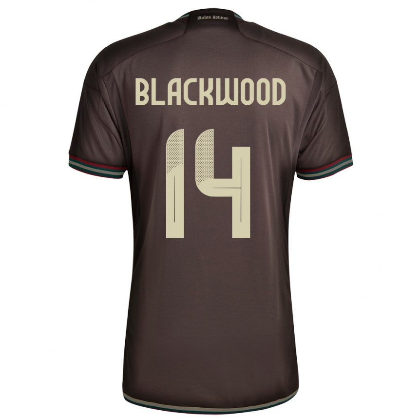 Kids Football Jamaica Deneisha Blackwood #14 Night Brown Away Jersey 24-26 T-Shirt Za