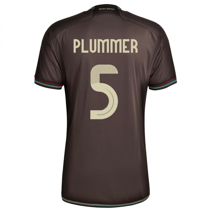 Kids Football Jamaica Konya Plummer #5 Night Brown Away Jersey 24-26 T-Shirt Za