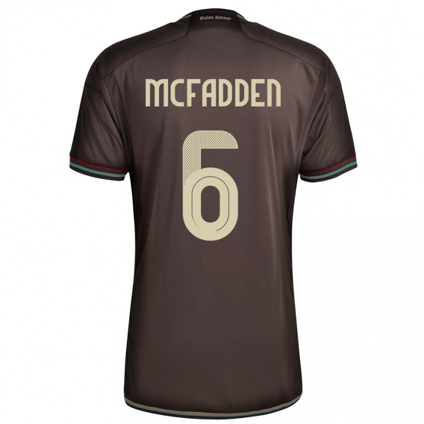 Kids Football Jamaica Logan Mcfadden #6 Night Brown Away Jersey 24-26 T-Shirt Za