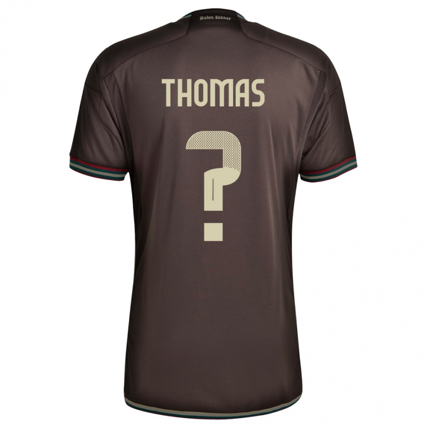 Kids Football Jamaica Kersha Thomas #0 Night Brown Away Jersey 24-26 T-Shirt Za