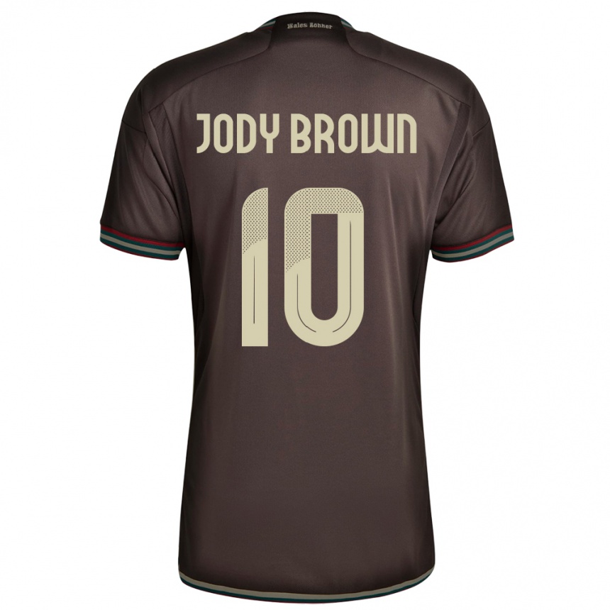 Kids Football Jamaica Jody Brown #10 Night Brown Away Jersey 24-26 T-Shirt Za