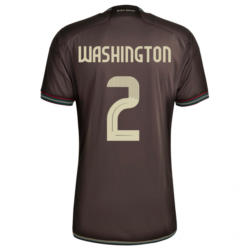 Kids Football Jamaica Solai Washington #2 Night Brown Away Jersey 24-26 T-Shirt Za