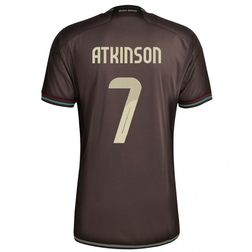 Kids Football Jamaica Natoya Atkinson #7 Night Brown Away Jersey 24-26 T-Shirt Za