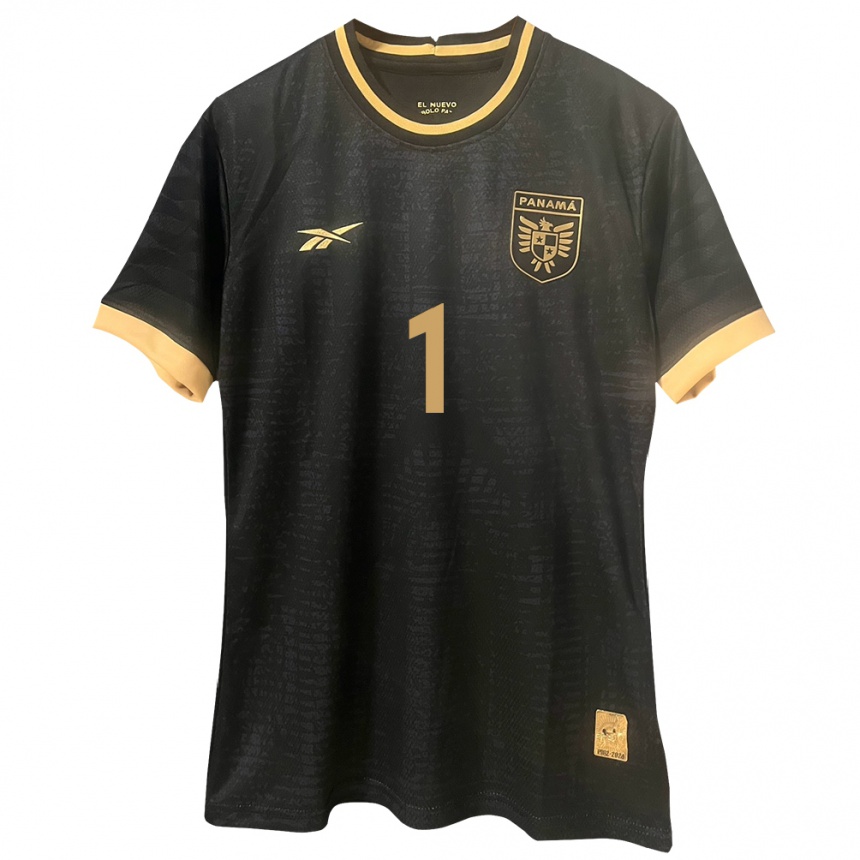 Kids Football Panama Sasha Fábrega #1 Black Away Jersey 24-26 T-Shirt Za