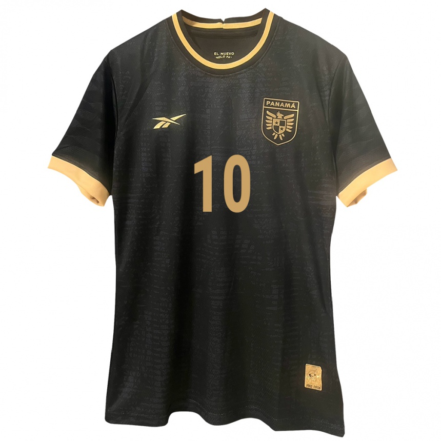 Kids Football Panama Éric Moreno #10 Black Away Jersey 24-26 T-Shirt Za