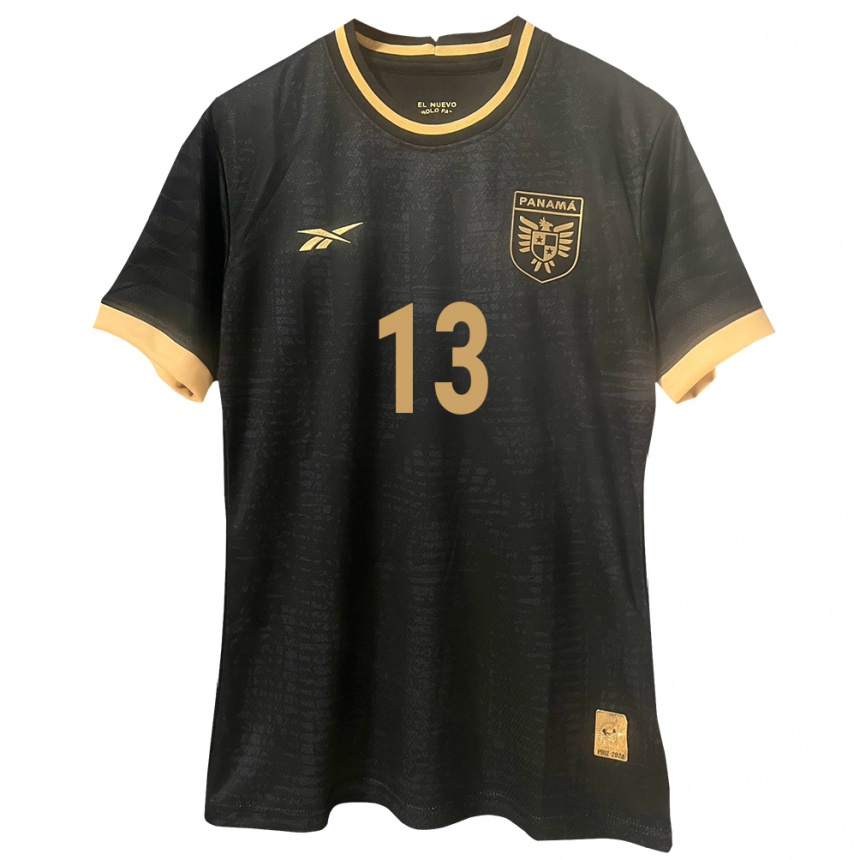 Kids Football Panama Érick Díaz #13 Black Away Jersey 24-26 T-Shirt Za