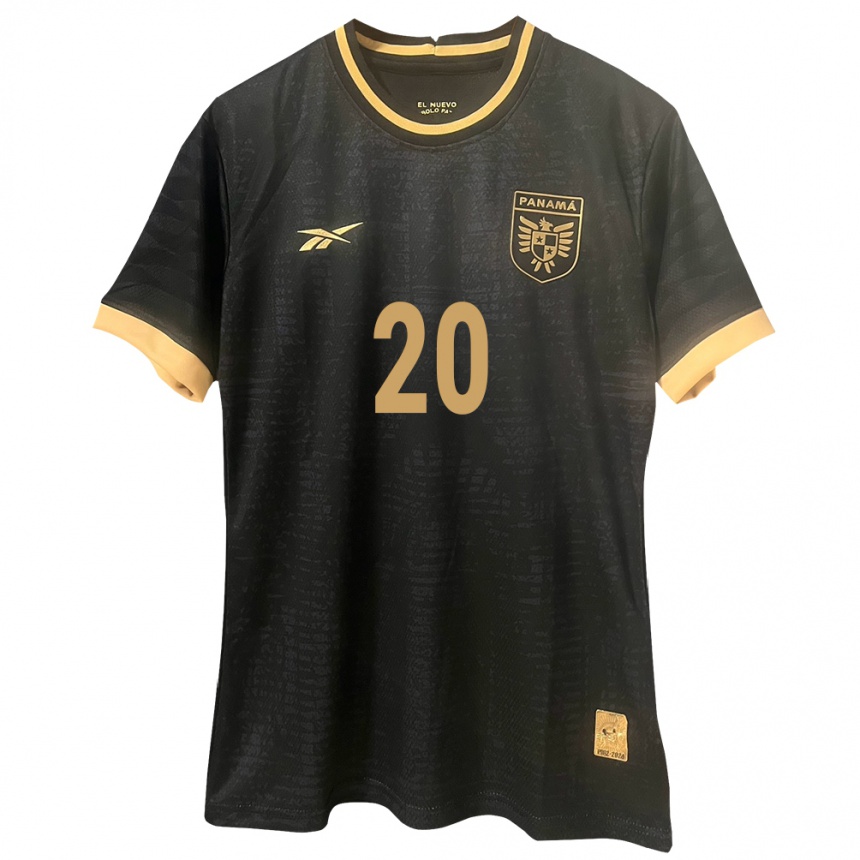 Kids Football Panama Aldrith Quintero #20 Black Away Jersey 24-26 T-Shirt Za