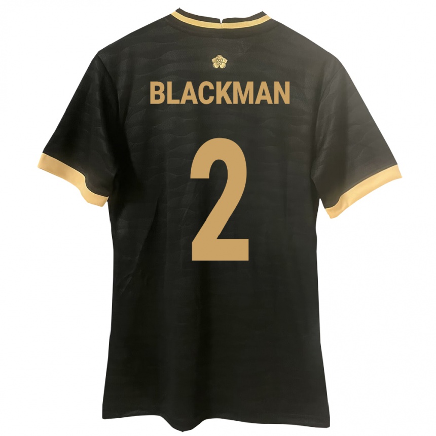 Kids Football Panama César Blackman #2 Black Away Jersey 24-26 T-Shirt Za