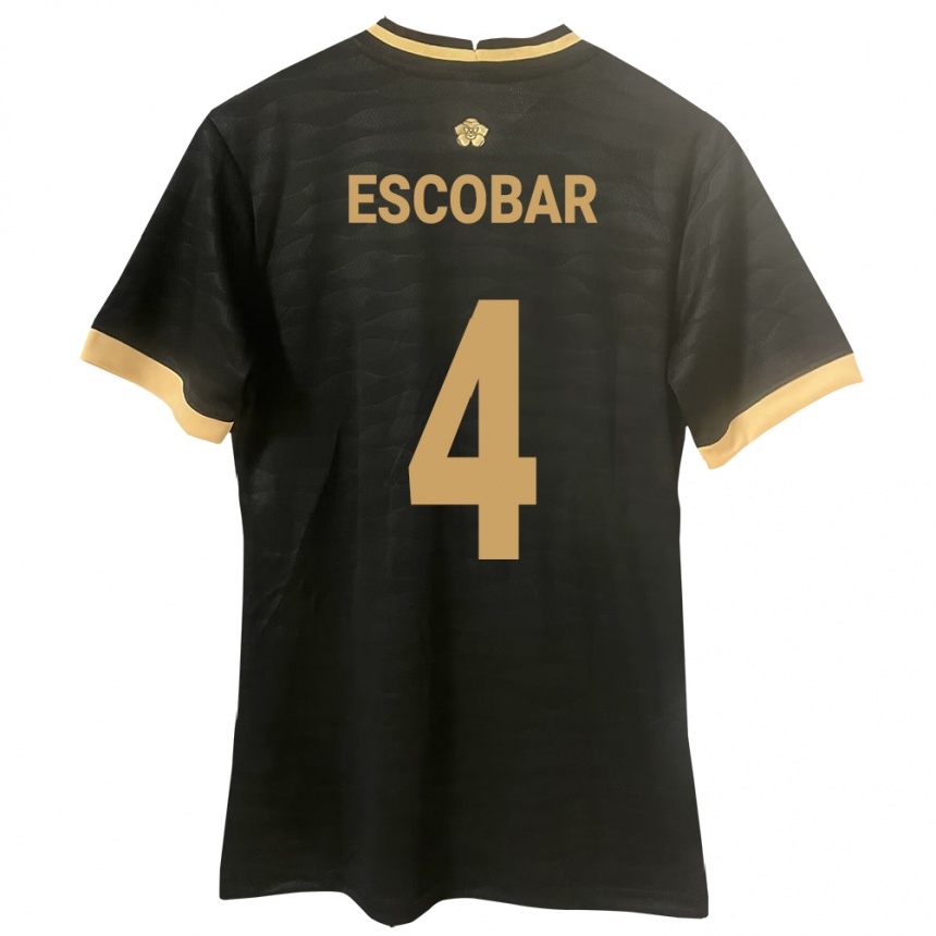 Kids Football Panama Fidel Escobar #4 Black Away Jersey 24-26 T-Shirt Za