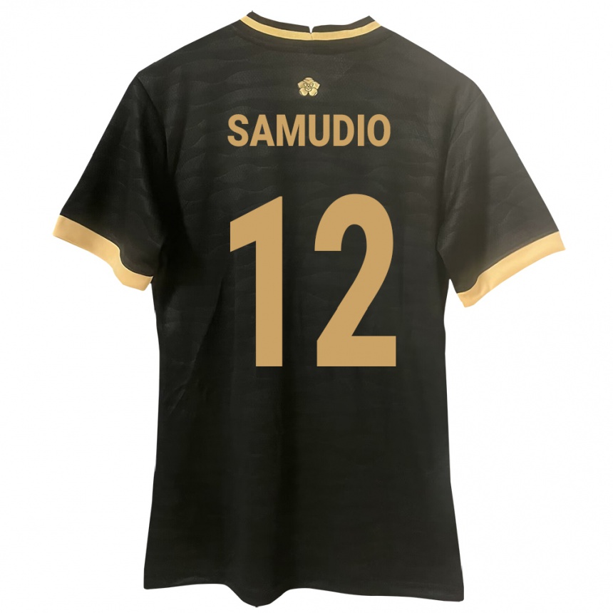 Kids Football Panama César Samudio #12 Black Away Jersey 24-26 T-Shirt Za