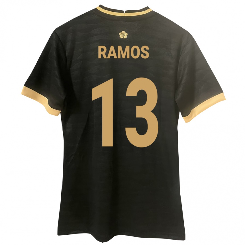 Kids Football Panama Jiovany Ramos #13 Black Away Jersey 24-26 T-Shirt Za