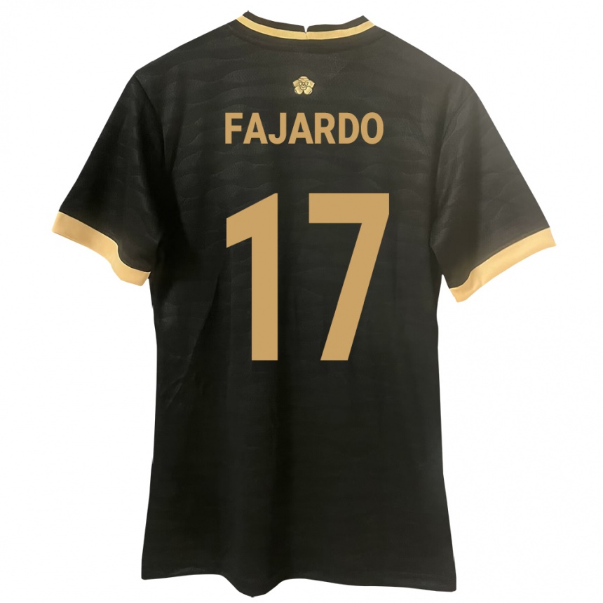 Kids Football Panama José Fajardo #17 Black Away Jersey 24-26 T-Shirt Za