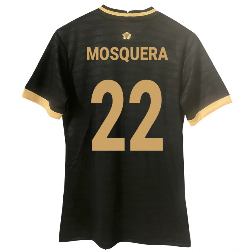 Kids Football Panama Orlando Mosquera #22 Black Away Jersey 24-26 T-Shirt Za