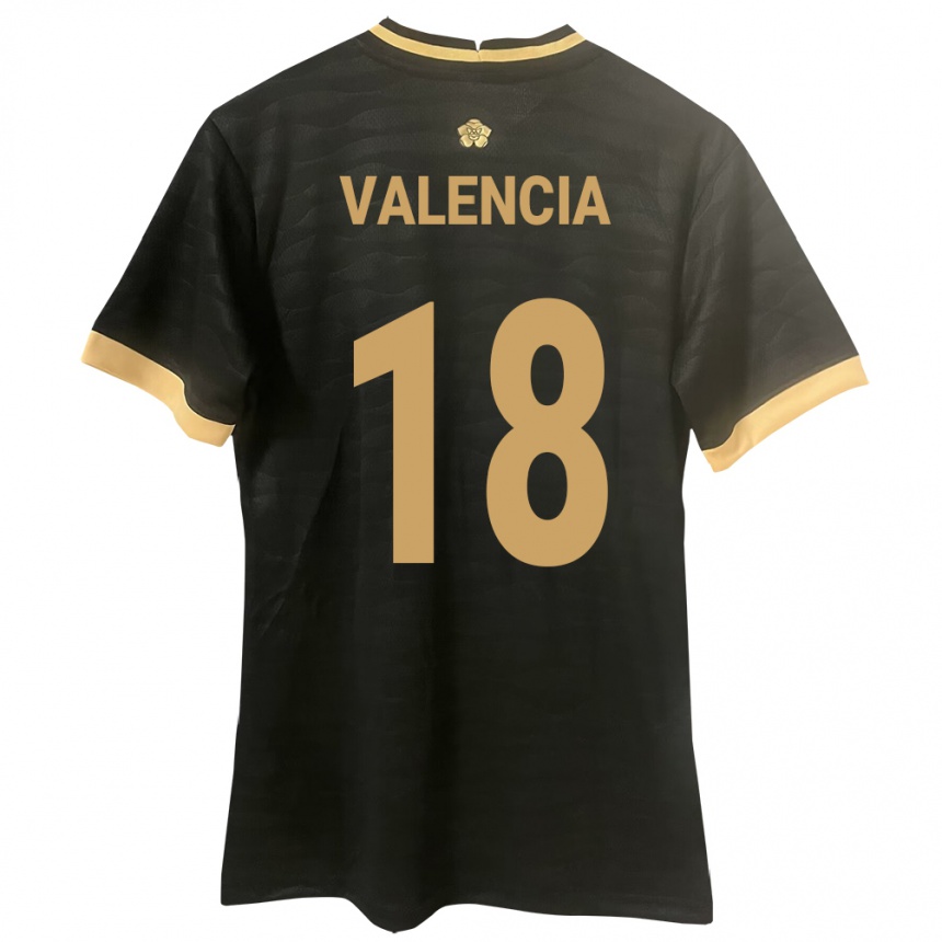 Kids Football Panama Omar Valencia #18 Black Away Jersey 24-26 T-Shirt Za