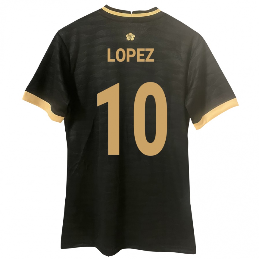 Kids Football Panama Ovidio Lopez #10 Black Away Jersey 24-26 T-Shirt Za