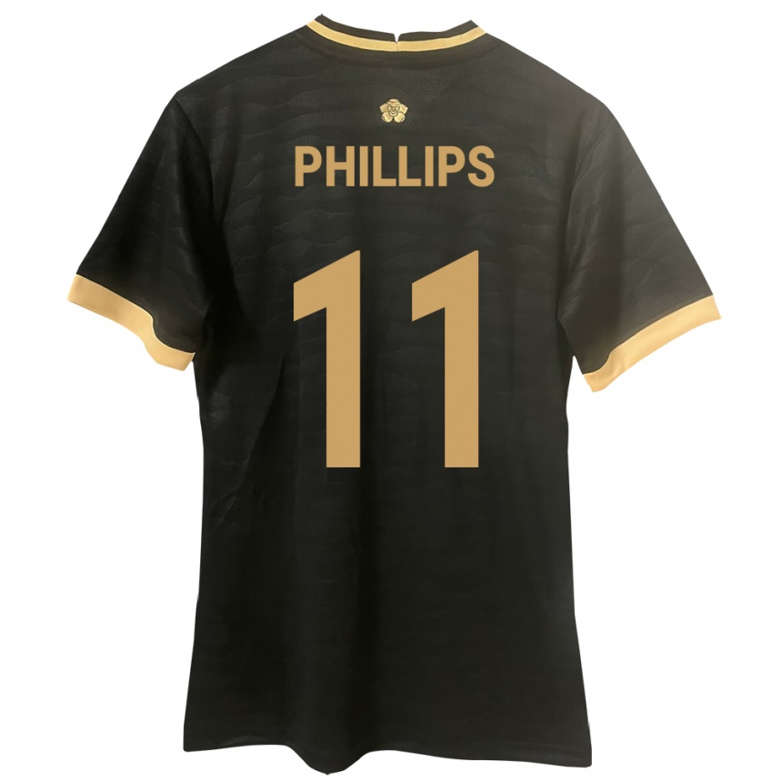 Kids Football Panama Ricardo Phillips #11 Black Away Jersey 24-26 T-Shirt Za