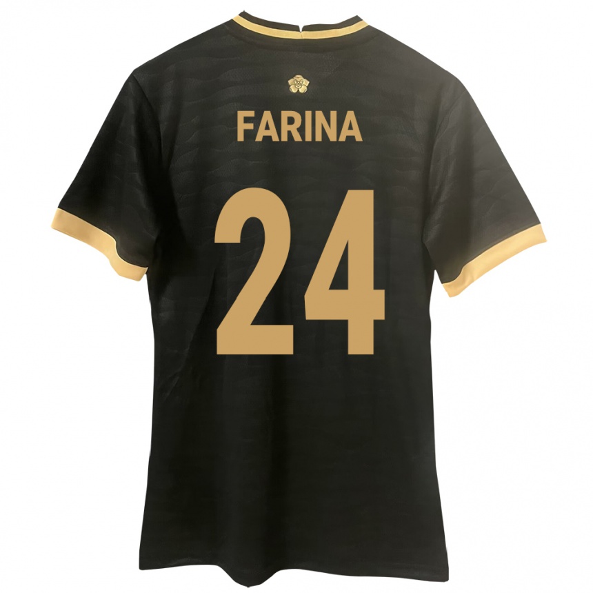 Kids Football Panama Edgardo Fariña #24 Black Away Jersey 24-26 T-Shirt Za