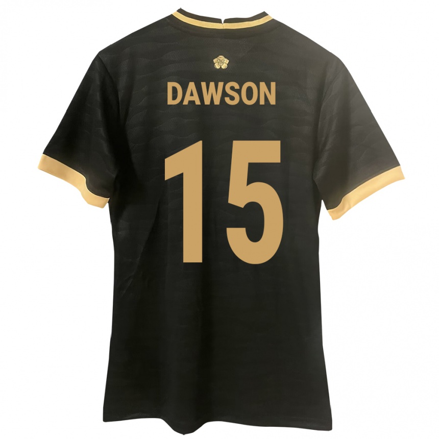 Kids Football Panama Didier Dawson #15 Black Away Jersey 24-26 T-Shirt Za