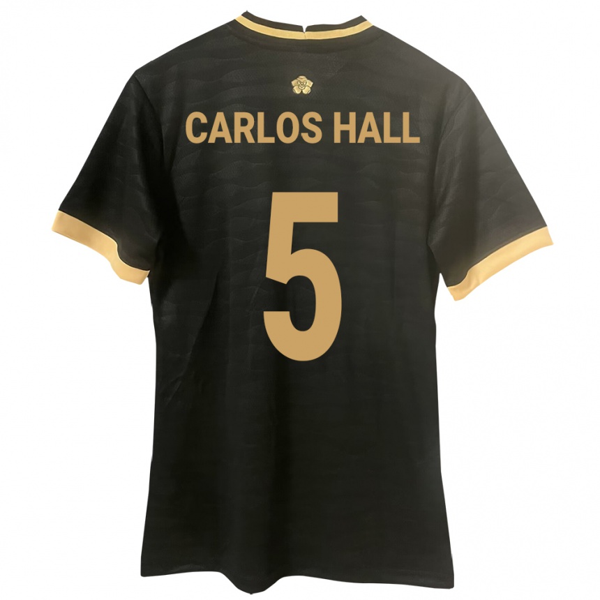 Kids Football Panama Juan Carlos Hall #5 Black Away Jersey 24-26 T-Shirt Za