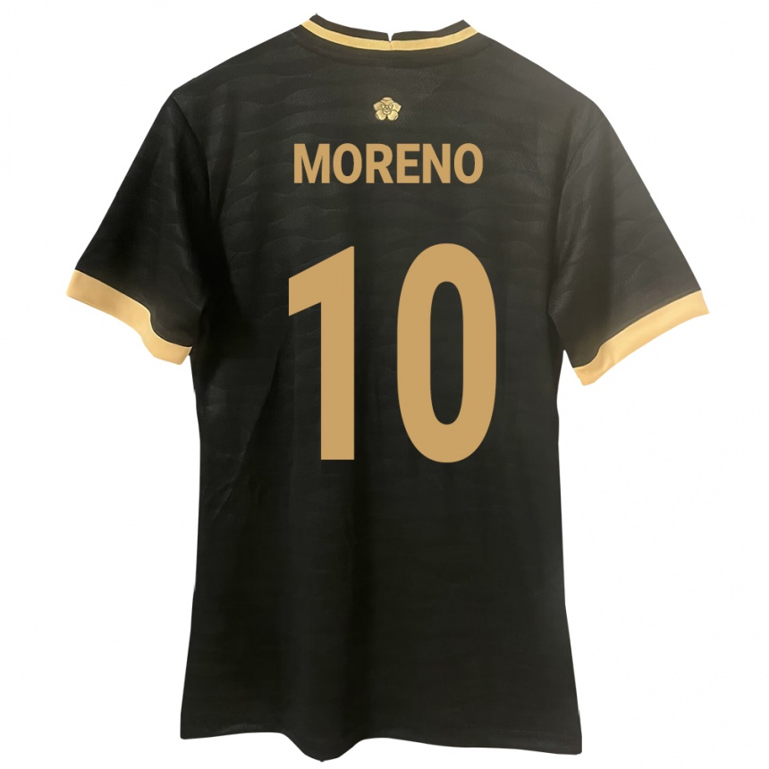 Kids Football Panama Éric Moreno #10 Black Away Jersey 24-26 T-Shirt Za