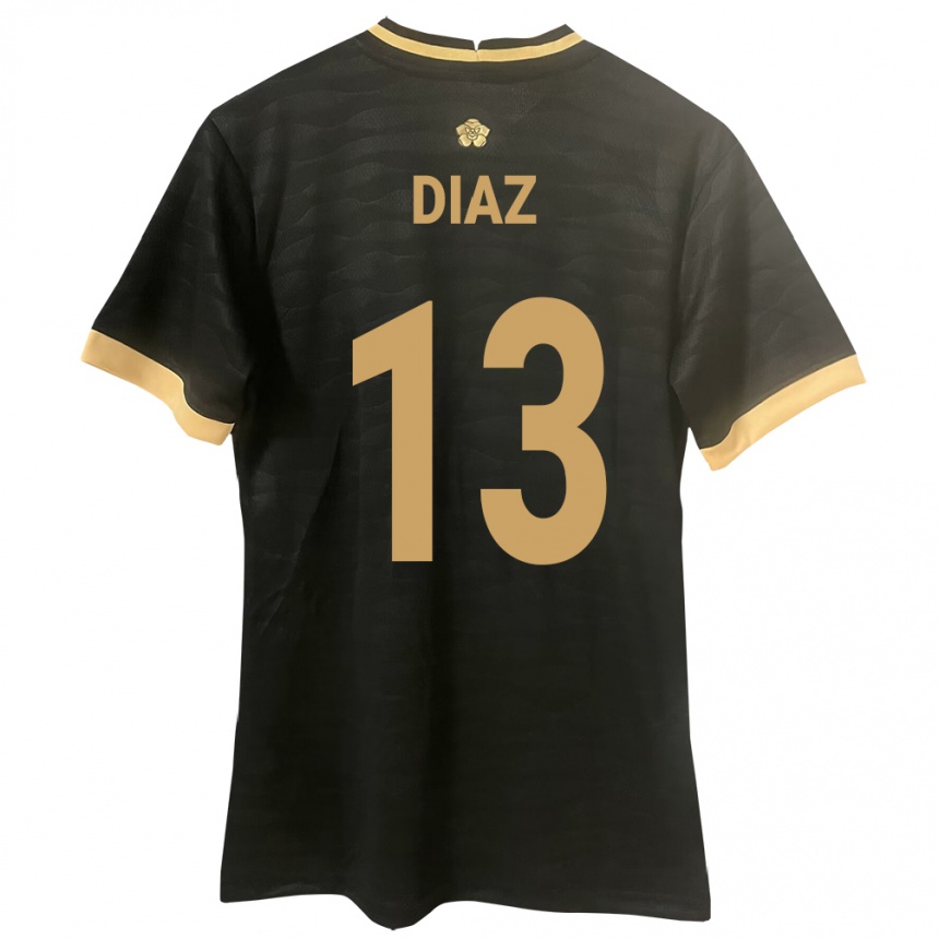 Kids Football Panama Érick Díaz #13 Black Away Jersey 24-26 T-Shirt Za