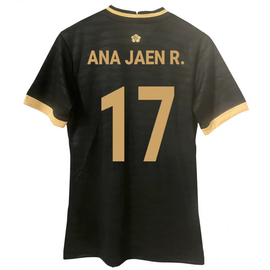 Kids Football Panama Ana Jaén Rodríguez #17 Black Away Jersey 24-26 T-Shirt Za