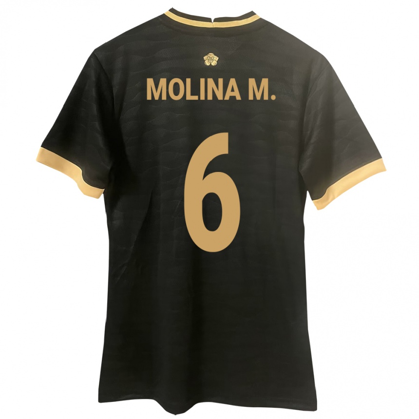 Kids Football Panama Mariana Molina #6 Black Away Jersey 24-26 T-Shirt Za