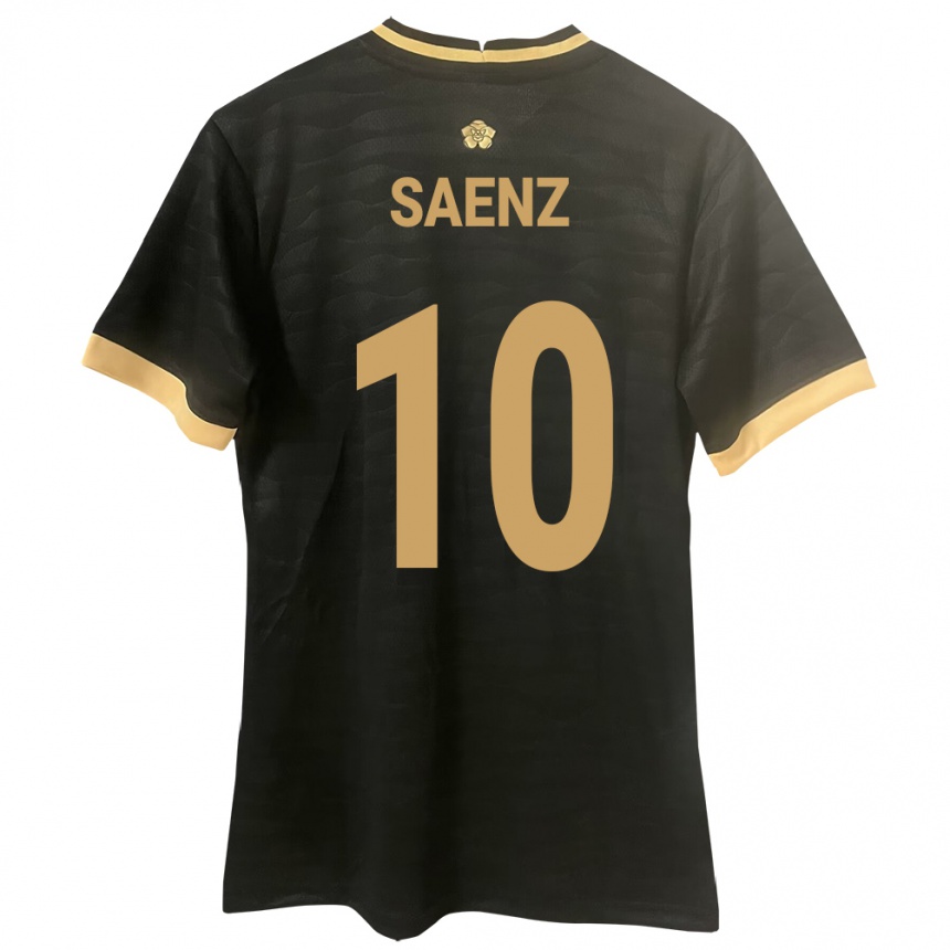 Kids Football Panama Gloria Sáenz #10 Black Away Jersey 24-26 T-Shirt Za