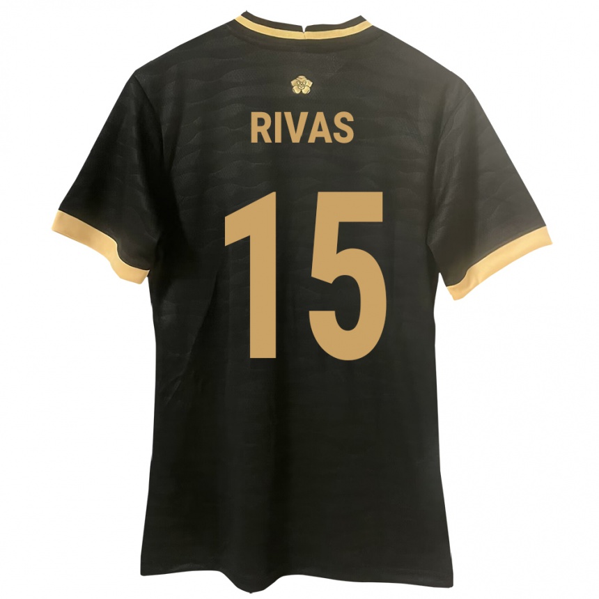 Kids Football Panama Karla Rivas #15 Black Away Jersey 24-26 T-Shirt Za