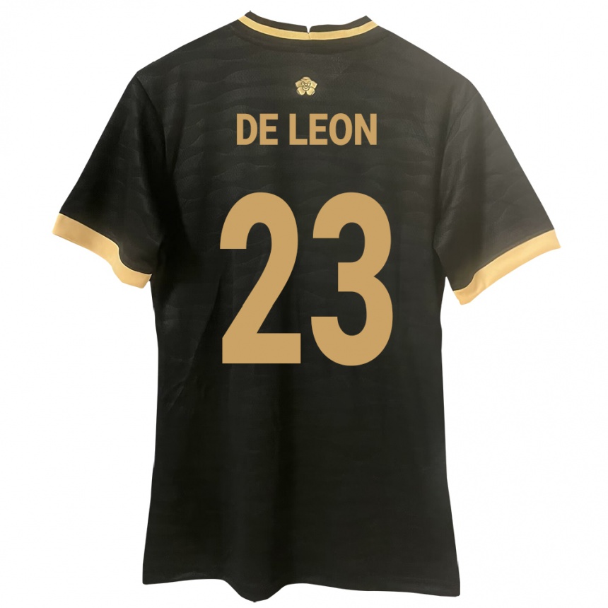 Kids Football Panama Yerenis De León #23 Black Away Jersey 24-26 T-Shirt Za