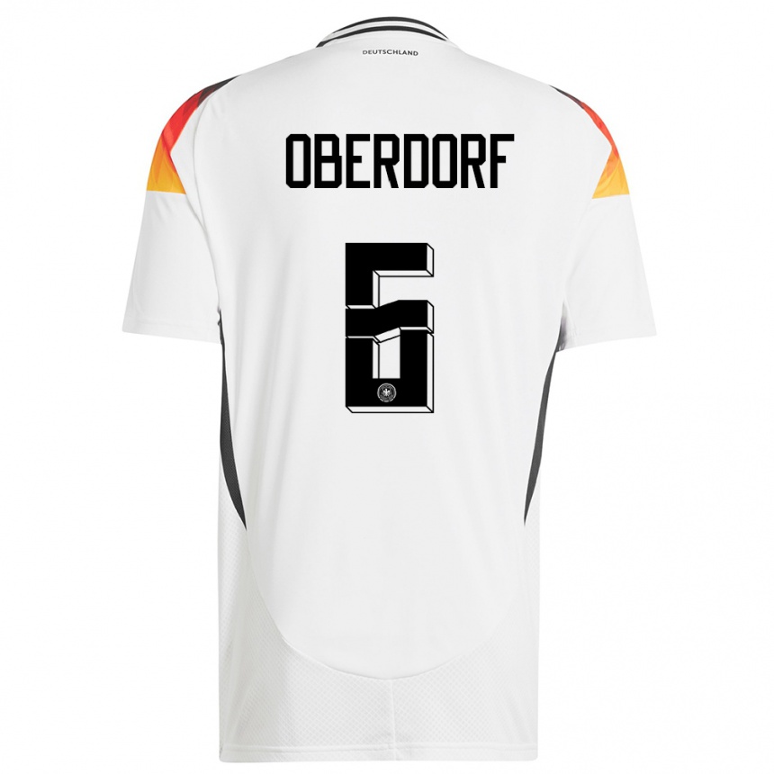 Men Football Germany Lena Oberdorf #6 White Home Jersey 24-26 T-Shirt Za