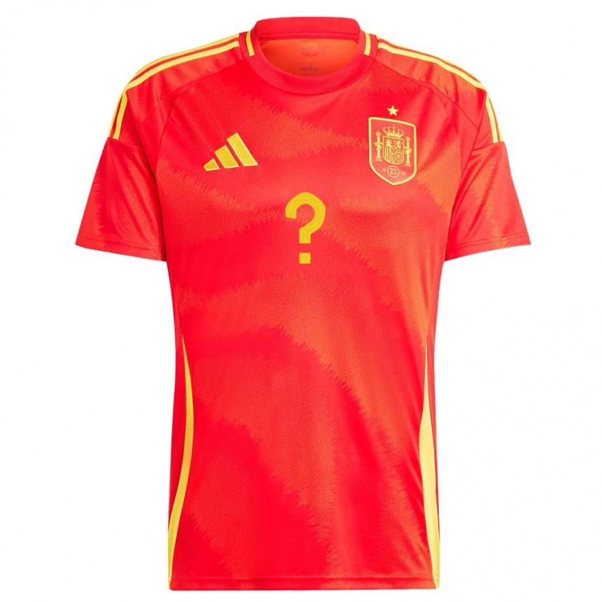 Men Football Spain Your Name #0 Red Home Jersey 24-26 T-Shirt Za