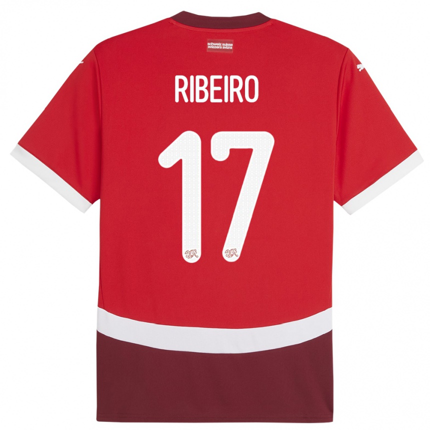 Men Football Switzerland Joel Ribeiro #17 Red Home Jersey 24-26 T-Shirt Za