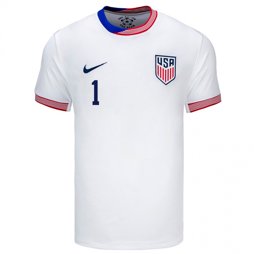 Men Football United States Matt Turner #1 White Home Jersey 24-26 T-Shirt Za