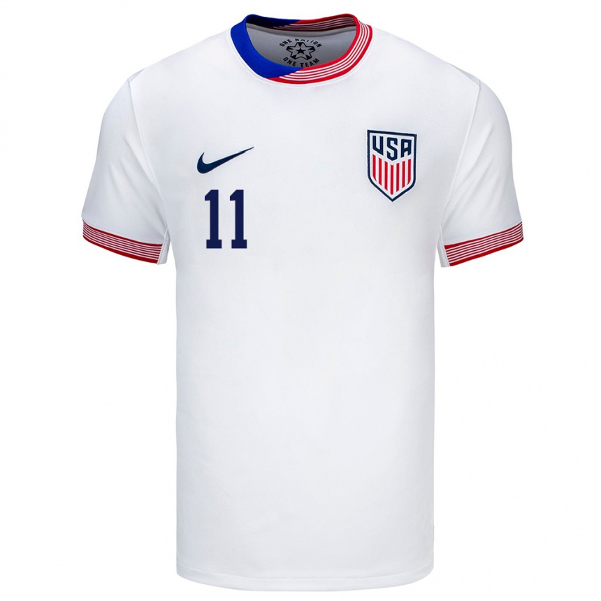 Men Football United States Brenden Aaronson #11 White Home Jersey 24-26 T-Shirt Za