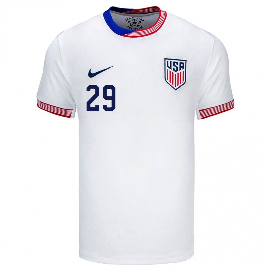 Men Football United States Joseph Scally #29 White Home Jersey 24-26 T-Shirt Za