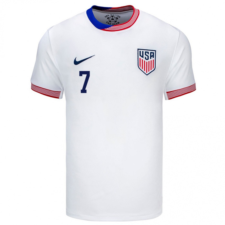 Men Football United States Quinn Sullivan #7 White Home Jersey 24-26 T-Shirt Za