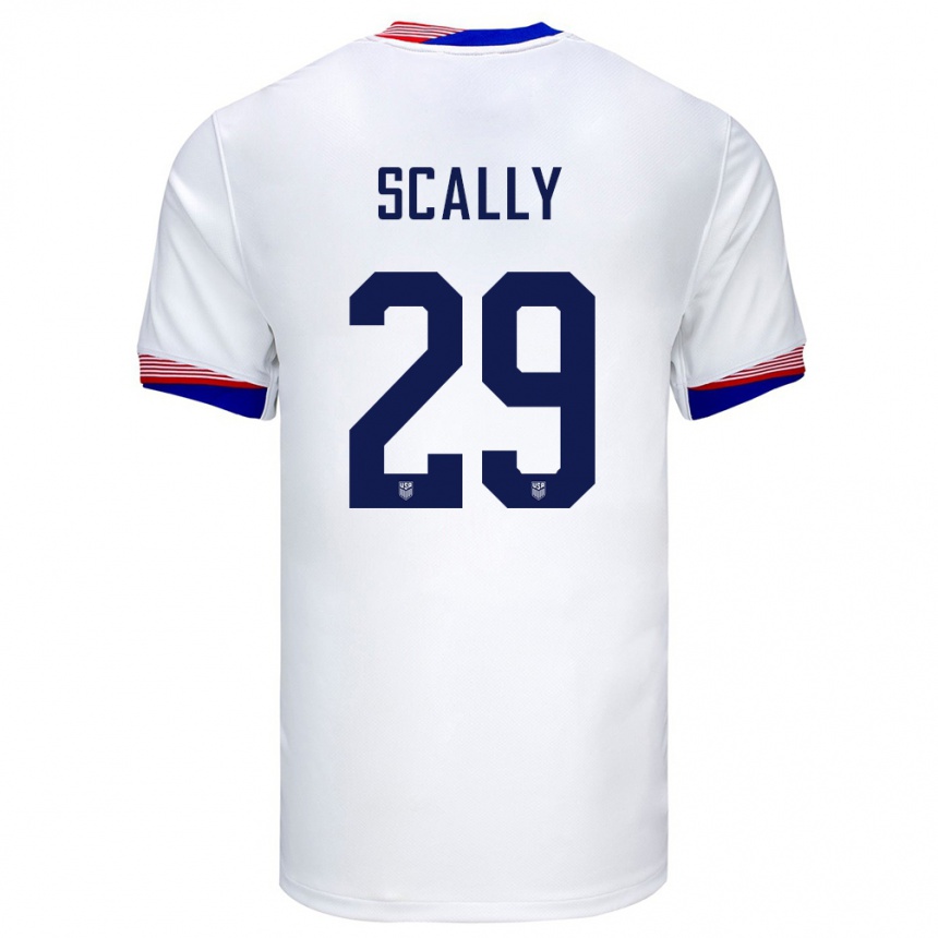 Men Football United States Joseph Scally #29 White Home Jersey 24-26 T-Shirt Za