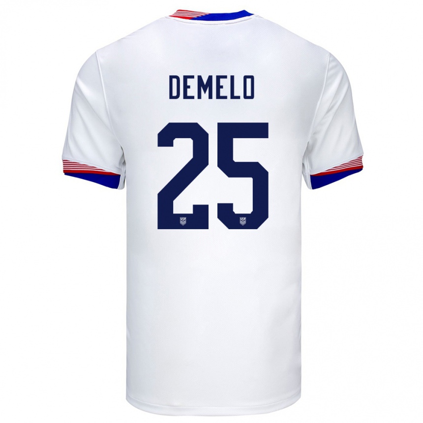 Men Football United States Savannah Demelo #25 White Home Jersey 24-26 T-Shirt Za